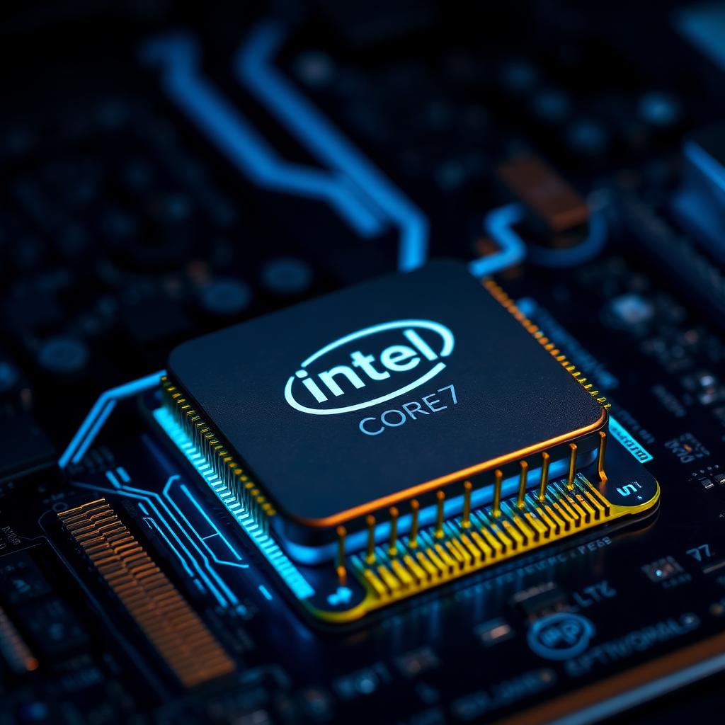 Intel Core i7 processor macro shot